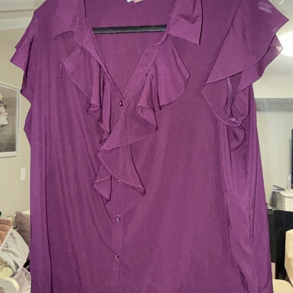 Purple Ruffled Women's Top